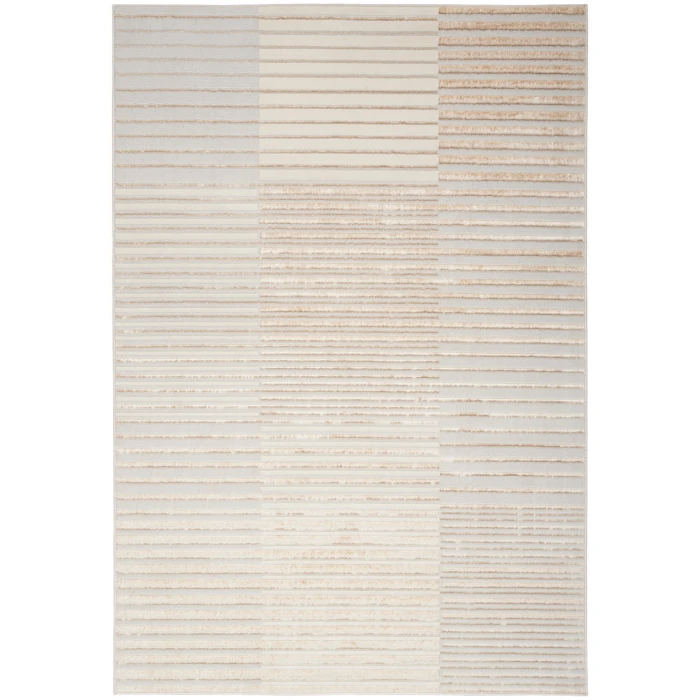 Inspire Me! Home Décor Brushstrokes Area Rug BSK04 Beige Silver