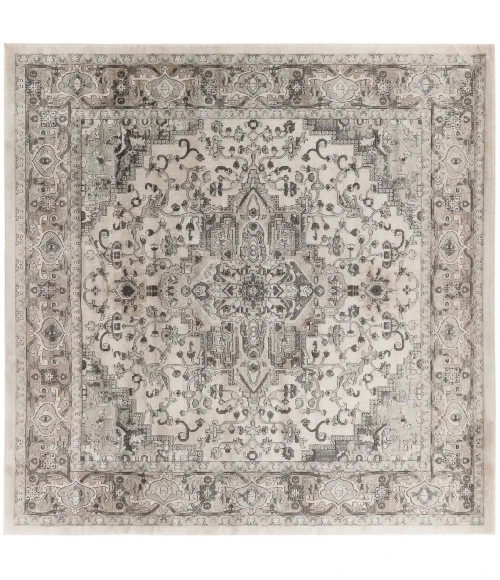 Nourison Quarry Ivory Grey QUA05 10 ft. X Square Rug