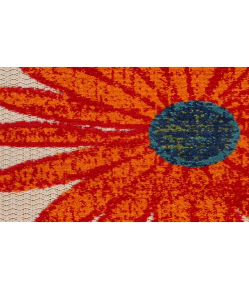 Nourison Aloha Ivory Multicolor ALH33 2 ft. X 6 ft. Rectangle Rug