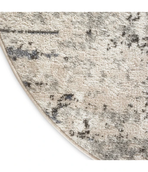 Nourison Quarry Ivory Blue Grey QUA01 8 ft. X Round Rug