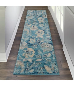 Nourison Home Tranquil TRA02 Turquoise 2 ft. 3 in. X 7 ft. 3 in. Area Rug