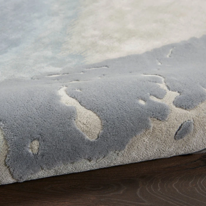 Nourison Prismatic Area Rug PRS19 Seafoam/Silver 9'9" x 13'9"