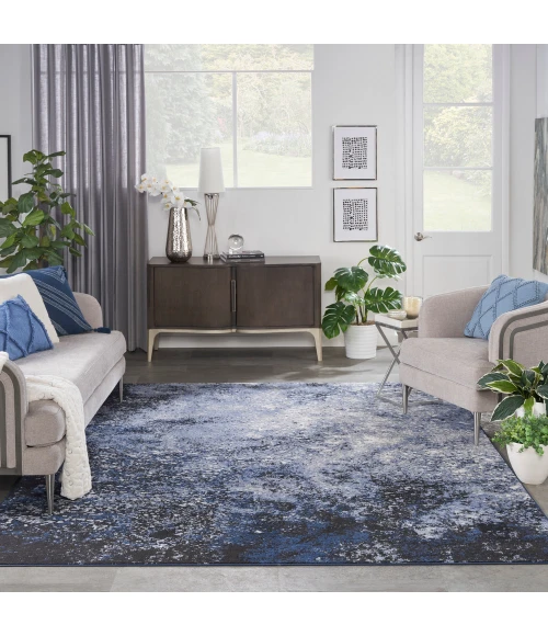 Nourison Passion Area Rug PSN10 Light Blue Black