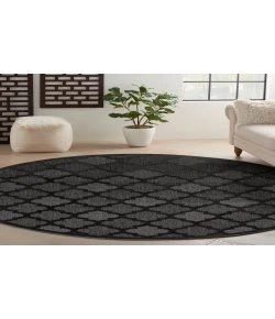 Nourison Home Easy Care NES01 Charcoal Black 10 ft. Round Area Rug