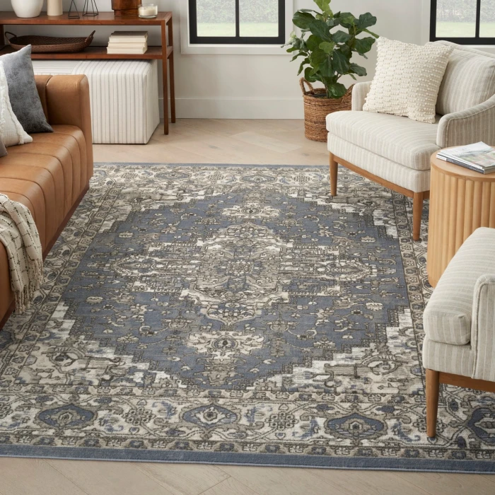 Nourison Quarry Blue QUA05 8 ft. X 10 ft. Rect. Rug