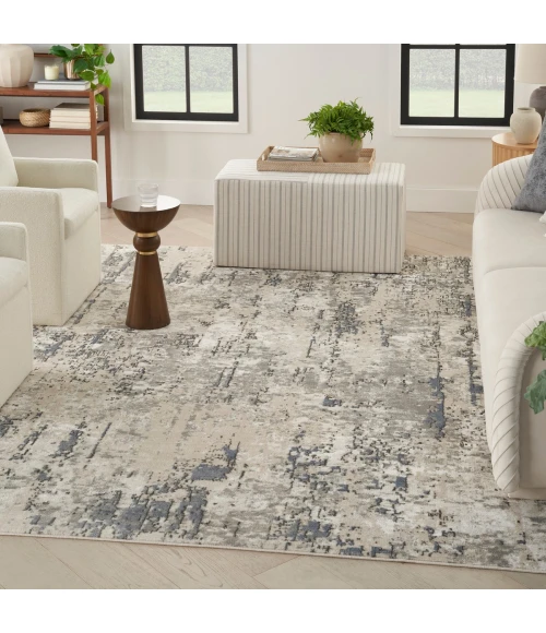 Nourison Quarry Ivory Blue Grey QUA01 5 ft. X 7 ft. Rect. Rug