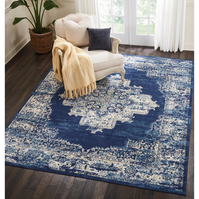 Nourison Grafix Area Rug GRF14-Navy Blue