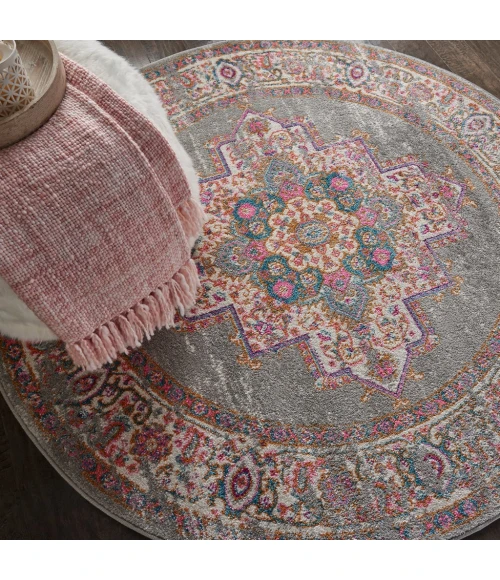 Nourison Passion Round Area Rug PSN03-Grey