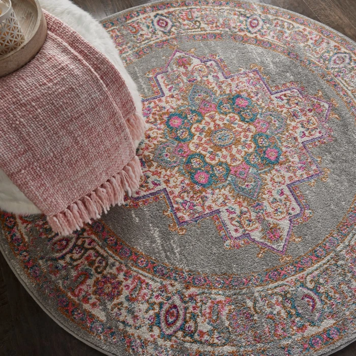 Nourison Passion Round Area Rug PSN03-Grey