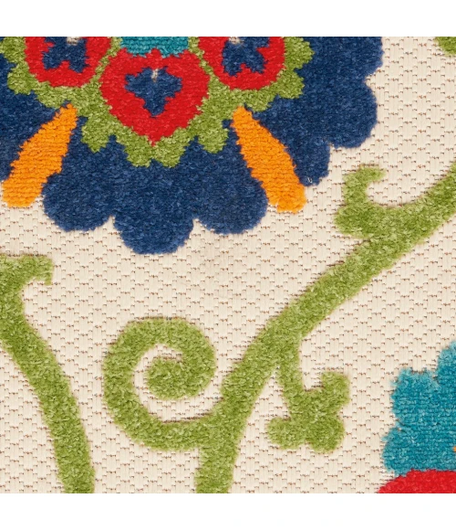 Nourison Aloha Round Area Rug ALH19-Blue/Multicolor