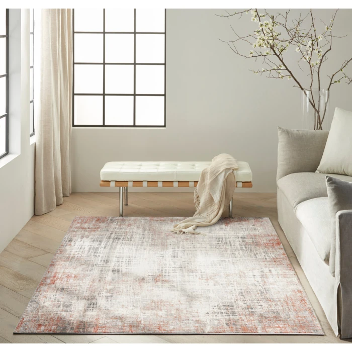 Calvin Klein Infinity Area Rug IFN01 Rust Multicolor