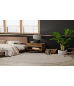 Nourison Home Grafix GRF37 Beige 8 ft. Round Area Rug