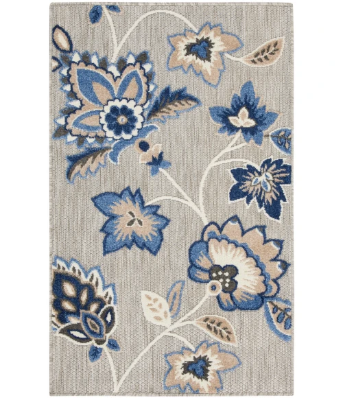 Nourison Aloha Blue Grey ALH31 2 ft. 8 in. X 4 ft. Rectangle Rug