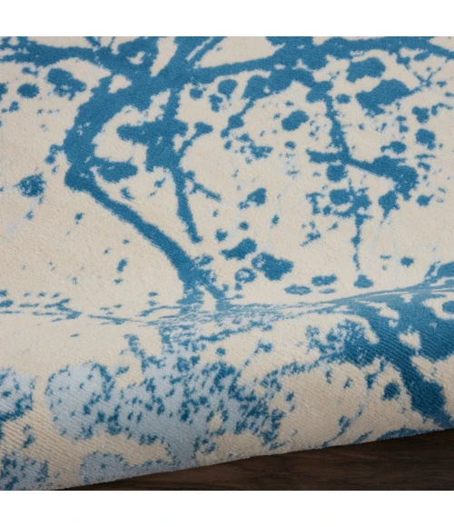 Nourison Jubilant Round Area Rug JUB12-Ivory/Blue