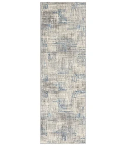 Nourison Home Solace SLA03 Ivory/Grey/Blue 2 ft. 3 in. X 7 ft. 3 in. Area Rug