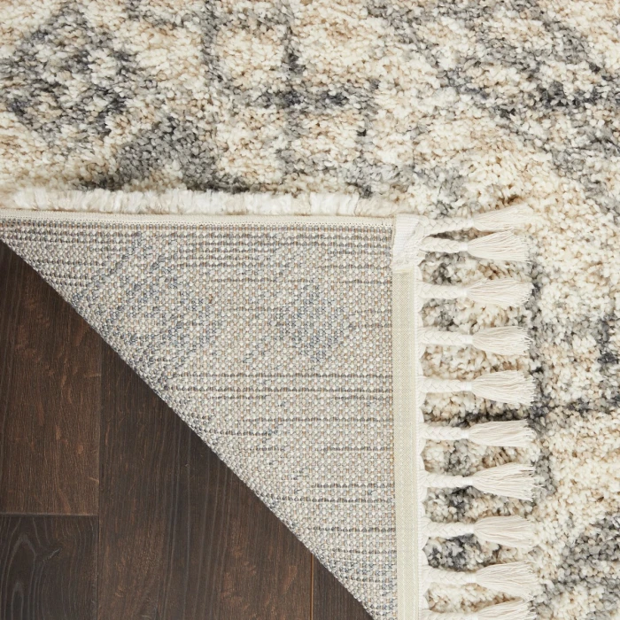 Nourison Oslo Shag Ivory/Grey OSL02 4 ft. X 6 ft. Rect. Rug
