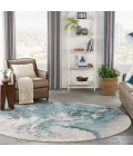 Nourison Maxell Area Rug MAE08 Ivory/Teal 7'10" x round