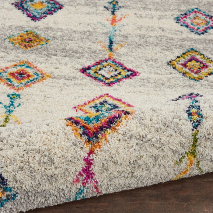 Nourison Nomad Cream Grey NMD04 2ft.2in. x 4ft. Rect. Rug