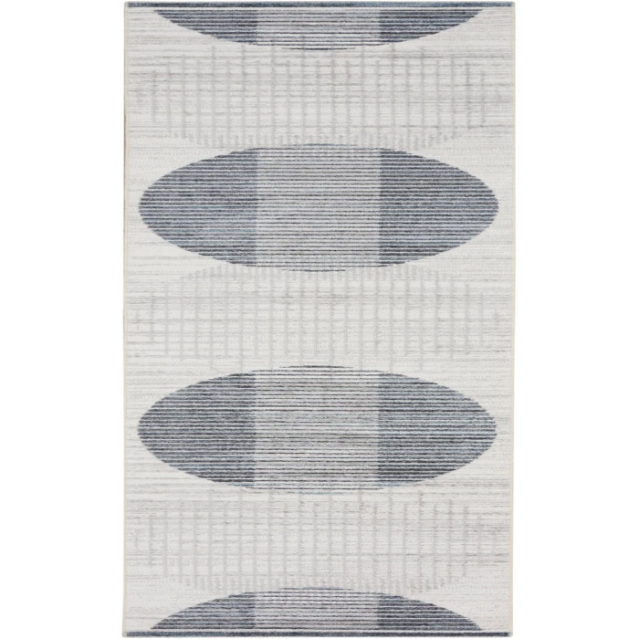 Nourison Astra Machine Washable Ivory Blue ASW03 2 ft. X 6 ft. Rectangle Rug