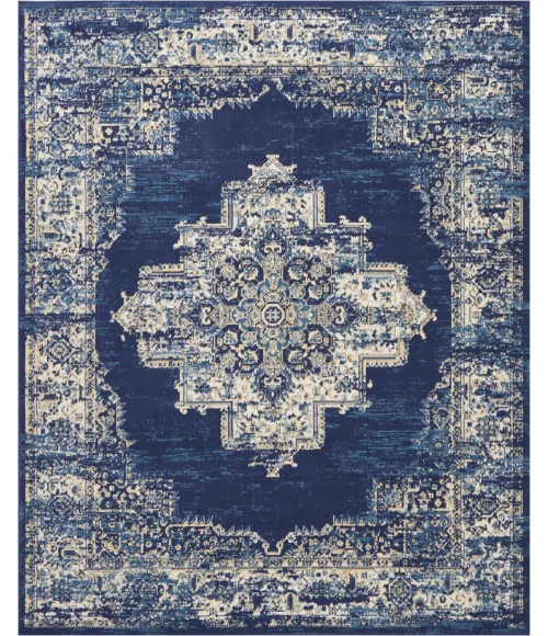 Nourison Grafix Area Rug GRF14-Navy Blue