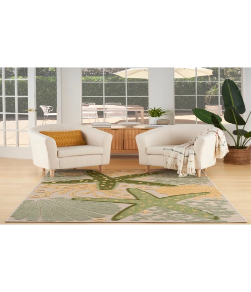 Nourison Aloha Green Yellow ALH24 6 ft. X 9 ft. Rectangle Rug