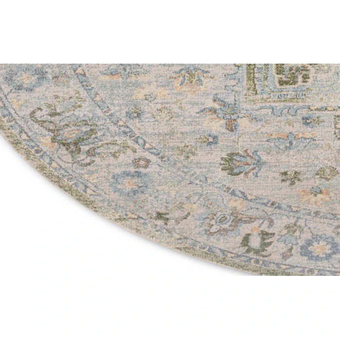 Nourison Astra Machine Washable Blue Green ASW12 7 ft. 10 in. Round Rug