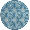 Nourison Home Jubilant JUB06 Ivory Blue 5 ft. 3 in. Round Area Rug