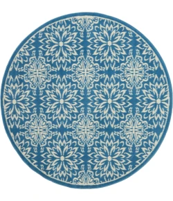 Nourison Home Jubilant JUB06 Ivory Blue 5 ft. 3 in. Round Area Rug