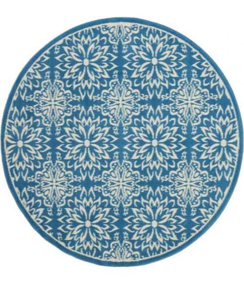 Nourison Jubilant Round Area Rug JUB06-Ivory/Blue