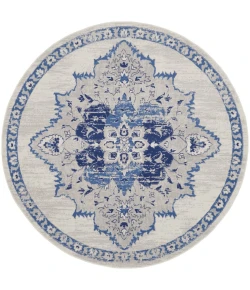 Nourison Home Whimsicle WHS14 Ivory Blue 8 ft. Round Area Rug