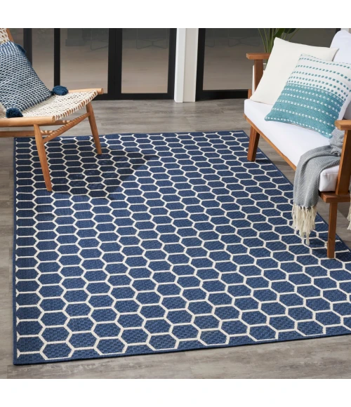 Nourison Twist Reversible Navy TWS01 4 ft. X 6 ft. Rect. Rug