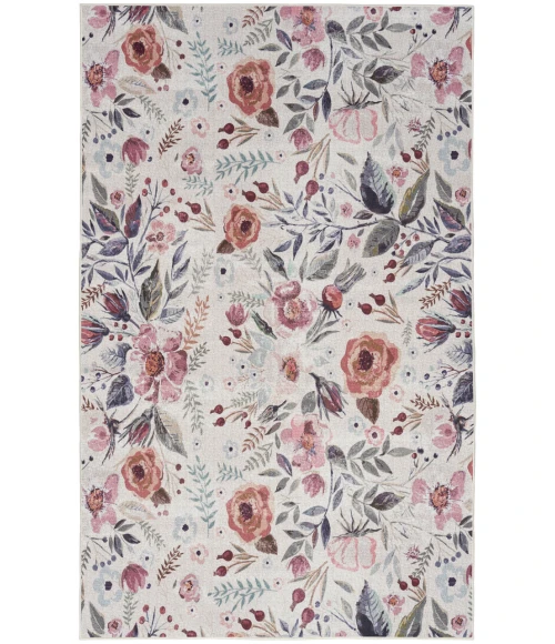 Nourison Nourison Washables Ivory Pink NWB01 4 ft. X 6 ft. Rectangle Rug