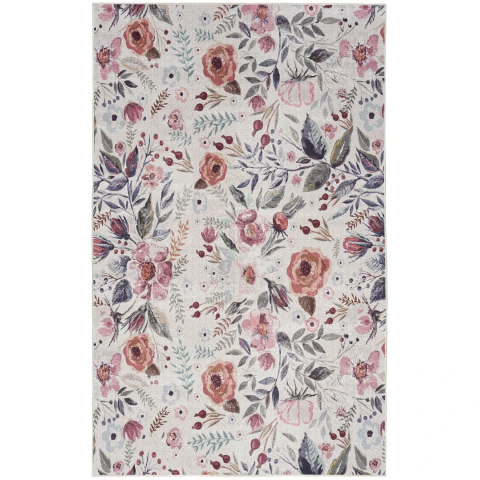 Nourison Nourison Washables Ivory Pink NWB01 4 ft. X 6 ft. Rectangle Rug