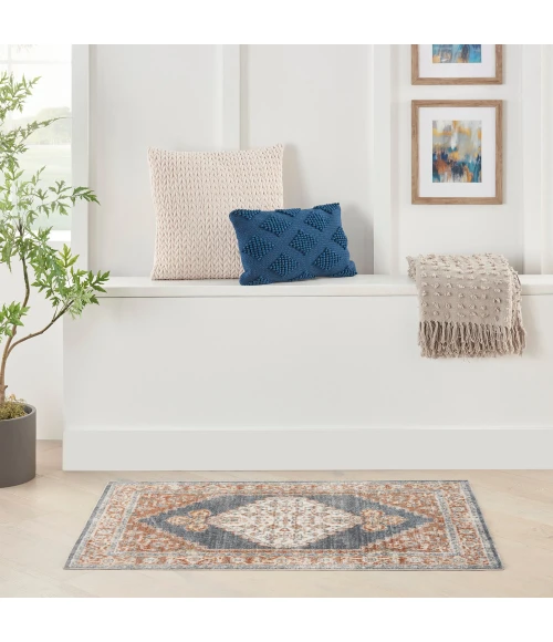 Nourison Astra Machine Washable Area Rug ASW11 Denim Multi