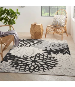 Nourison Home Aloha ALH05 Black White 5 ft. 3 in. X 7 ft. 5 in. Area Rug
