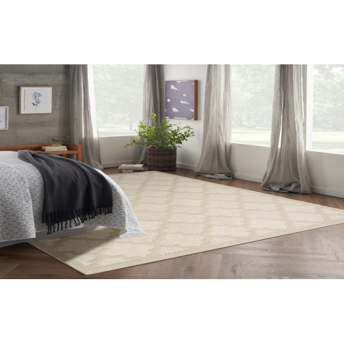 Nourison Easy Care Cream NES01 9 ft. X 12 ft. Rectangle Rug