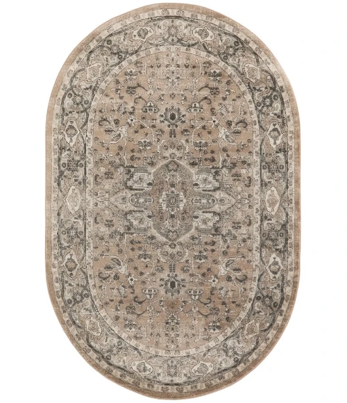Nourison Quarry Beige Grey QUA05 5 ft. X 8 ft. Oval Rug