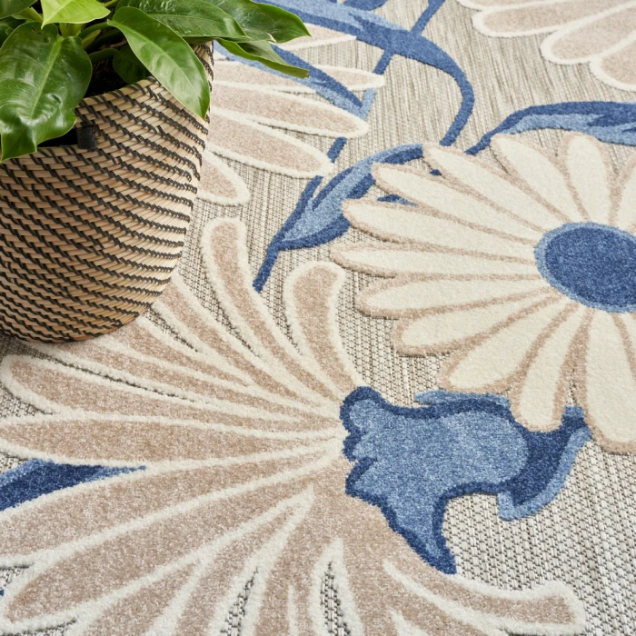 Nourison Aloha Area Rug ALH33 Blue Grey