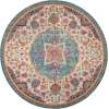 Nourison Home Passion PSN22 Ivory Multicolor 8 ft. Round Area Rug