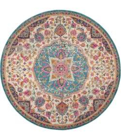 Nourison Home Passion PSN22 Ivory Multicolor 8 ft. Round Area Rug