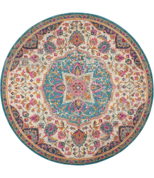 Nourison Passion Round Area Rug PSN22-Ivory/Multi