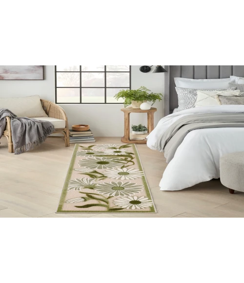 Nourison Aloha Ivory Green ALH33 2 ft. X 6 ft. Rectangle Rug