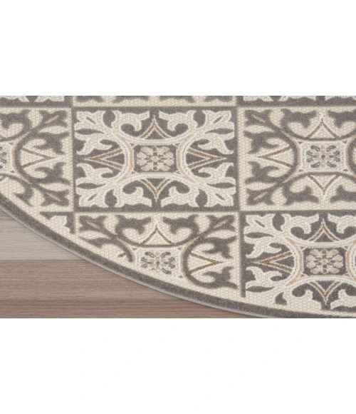 Nourison Aloha Ivory Grey ALH34 7’10” Round Rug
