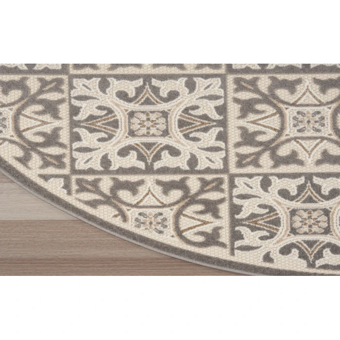 Nourison Aloha Ivory Grey ALH34 7’10” Round Rug