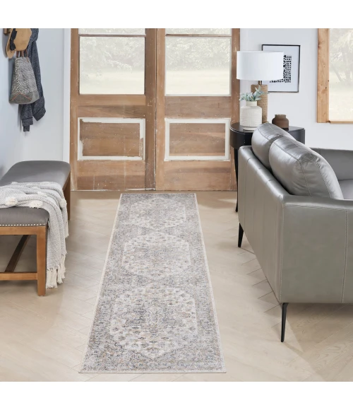 Nourison Astra Machine Washable Area Rug ASW12 Silver Grey