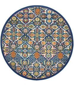 Nourison Home Allur ALR03 Navy Multicolor 7 ft. 10 in. Round Area Rug