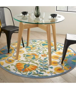 Nourison Home Aloha ALH22 Multicolor 4 ft. Round Area Rug