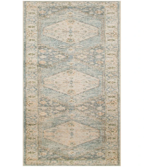 Nourison Astra Machine Washable Silver Blue ASW11 2 ft. 2 in. X 8 ft. Rectangle Rug