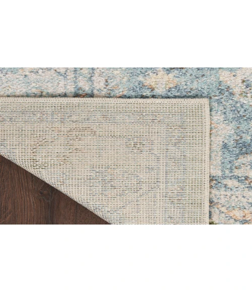 Nourison Astra Machine Washable Light Blue ASW12 5 ft. 3 in. X 7 ft. Rectangle Rug