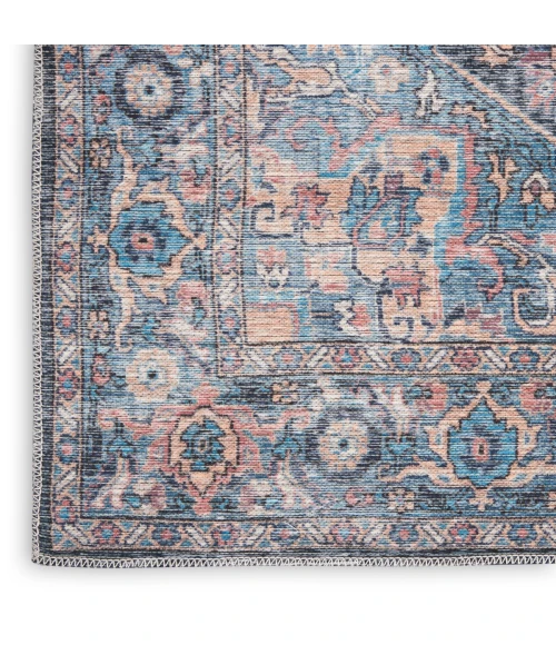 Nicole Curtis Machine Washable Series 1 Area Rug SR101 Blue 4' x 6'
